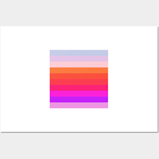 Pink sunset stripes pattern Posters and Art